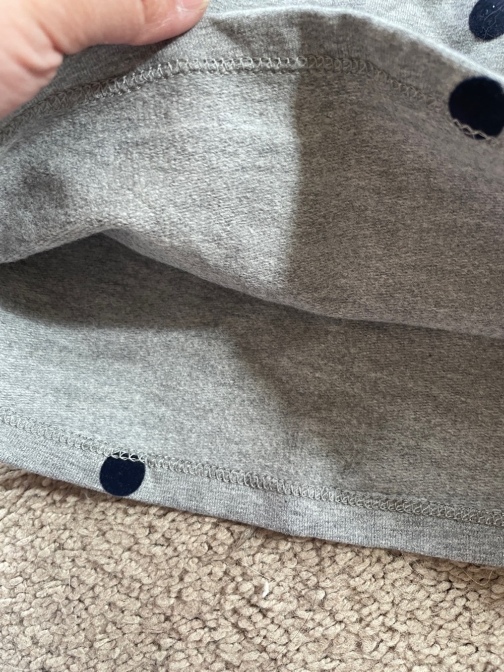 Jacadi new Gray Polka Dot Baby Dress with White Peter Pan Collar baby girl 6M - Picture 5 of 6